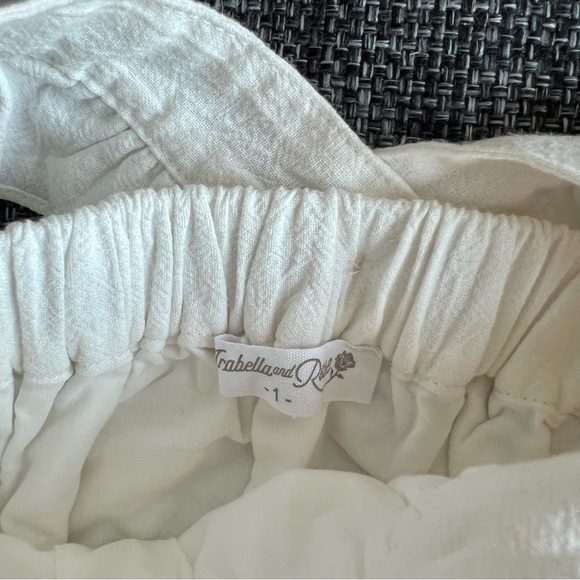 NWOT Arabella and Rose Posey Ivory Linen Romper Size 1 Year - Picture 3 of 5